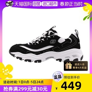 SKECHERS 斯凯奇 D'Lites 中性休闲运动鞋 66666078/BKGY 黑色/灰色 35