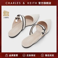 CHARLES & KEITH CHARLES&KEITH;女士条纹绊带饰尖头穆勒鞋CK1-70900295