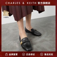 CHARLES & KEITH CHARLES&KEITH;女鞋CK1-70380818金属扣饰方头乐福鞋