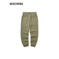 SKECHERS 斯凯奇 休闲束脚裤男黑色修身显瘦运动长裤L322M05501DRM