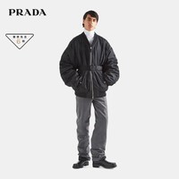 PRADA 普拉达 男士飞行员夹克 Re-Nylon再生尼龙 SGX093S222-1WQ8-F0002 黑色 S