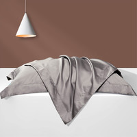 FUANNA 富安娜 枕套 抗菌纯棉枕头套 60支长绒棉枕套一对装  菲拉·爵士灰74*48cm