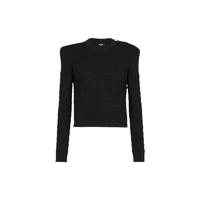 BALMAIN 巴尔曼 女士荷叶领针织衫 AF1KA005KE10 黑色 36