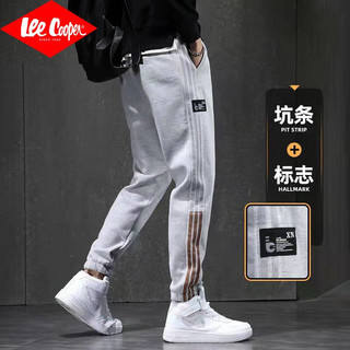 Lee Cooper 卫裤男士裤子男春夏秋款直筒宽松潮流ins百搭灰色束脚抽绳休闲运动卫裤 灰色常规 3XL