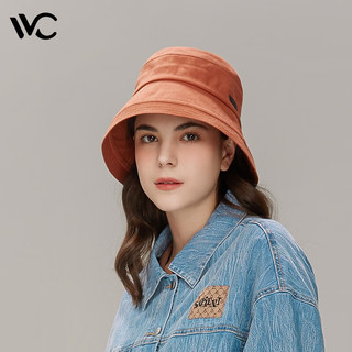 VVC遮阳帽女渔夫帽UPF50+男女太阳帽防紫外线防晒帽子 焦糖红