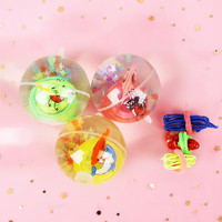 TaTanice 儿童发光弹力球玩具闪光跳跳球3个夜光带绳水晶球男女孩生日礼物