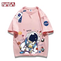 NASA SOLAR NASA外贸联名卡通纯棉短袖T恤夏季新款ins潮牌休闲宽上衣服情侣装