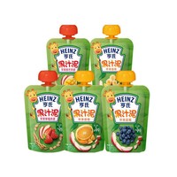 88VIP：Heinz 亨氏 果泥婴儿辅食苹果蓝莓香橙香蕉香芒草莓燕麦120g*5袋