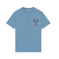 KENZO 凯卓 男女款圆领短袖T恤 FD65TS0024SO 青色 XL