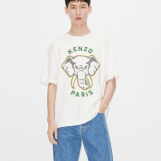 KENZO 凯卓 男女款圆领短袖T恤 FD65TS0064SG 米白色 XXL