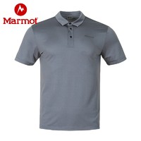 Marmot 土拨鼠 21新品升级款运动户外吸湿排汗速干男短袖T恤Polo衫
