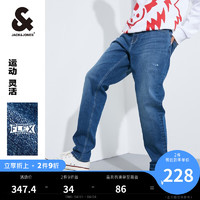 杰克·琼斯（JACK&JONES）春季男潮流棉质舒适基础百搭日常字母牛仔裤222132061 F40中牛仔蓝 175/80A/MR