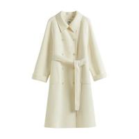 FANSILANEN 范思蓝恩 女士羊毛中长款大衣 Z214046 奶白色 XL