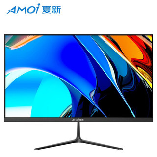 AMOI 夏新 曲面电脑显示器超薄高清家用办公游戏液晶监控便携直播显示屏幕 22英寸黑色