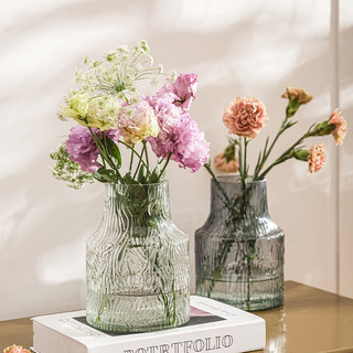 摩登主妇花瓶摆件客厅插花ins风桌面创意水培鲜花百合透明玻璃瓶