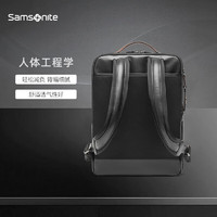 Samsonite 新秀丽 HAZEL系列 男士牛皮双肩包 TM0*09001 黑色 大号