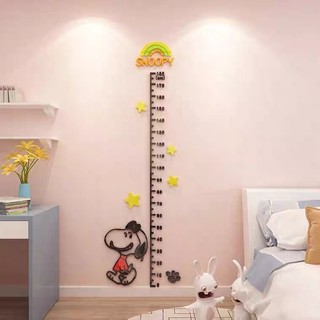 卡通3d立体儿童测量亚克力身高贴墙面贴纸女孩房间布置卧室装饰品