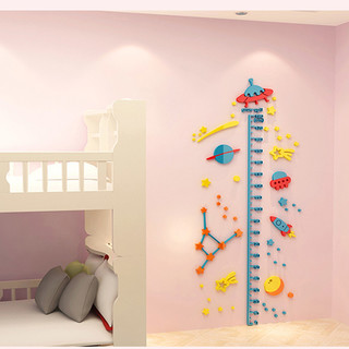 卡通3d立体儿童测量亚克力身高贴墙面贴纸女孩房间布置卧室装饰品