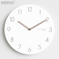 EMITDOOG 钟表挂钟客厅创意现代简约北欧时钟挂墙家用卧室静音挂表