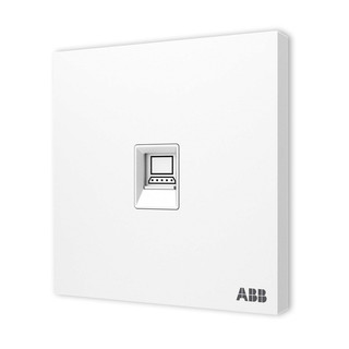 ABB 开关插座面板 86型一位网线宽带电脑插座 盈致系列 白色 CA331