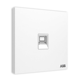 ABB 开关插座面板 86型一位网线宽带电脑插座 盈致系列 白色 CA331