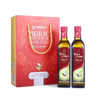 AGRIC 阿格利司 特级初榨橄榄油礼盒 500ml*2 希腊原装进口 年货节团购福利礼盒