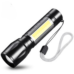 手电筒强光可充电USB户外超亮远射家用应急灯防水迷你学生多功能