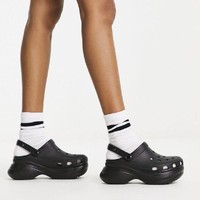 crocs 卡骆驰 女款厚底洞洞凉鞋 黑鲸鱼