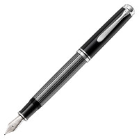 Pelikan 百利金 钢笔 卓越系列 M405 黑条纹白夹 F尖 单支礼盒装