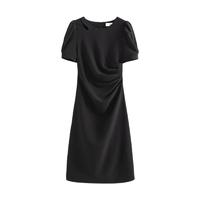范思蓝恩 22FS2038胸前镂空连衣裙，女，夏新款高级感气质显瘦裙子 气质黑 L