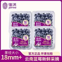 88VIP：JOYVIO 佳沃 云南蓝莓4盒装 大果 18mm 新鲜水果顺丰包邮