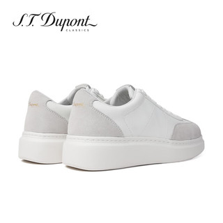 S.T.Dupont都彭男士真皮透气德训鞋运动板鞋男士休闲鞋夏季L32165102 白色/灰色 42欧码