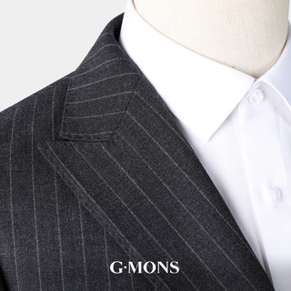 G·MONS 吉约蒙 戗驳领条纹双排扣西服GXF0616