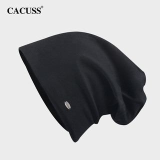 CACUSS 帽子男士春秋薄款包头帽套头帽夏季空调帽月子帽BT220002黑色大