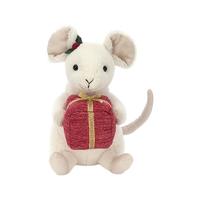 jELLYCAT 邦尼兔 MER3P 圣诞礼品小老鼠毛绒玩具 暖白色