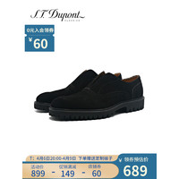S.T.Dupont都彭男士商务厚底反绒牛皮鞋透气舒适休闲乐福鞋爸爸鞋 L26255206 黑色 42欧码