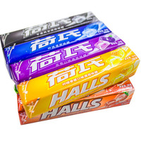 荷氏 HALLS薄荷糖34g*5条 硬糖水果糖多口味可选学生上班族清凉润喉糖 蓝莓味