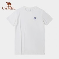 CAMEL 骆驼 户外短袖女款2022春夏季新款圆领时尚棉T恤情侣休闲上衣男士