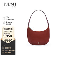 MANU Atelier 马努 软牛皮 单肩箭头腋下包 MANU MINI HOBO系列 红棕色38节礼物