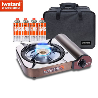 Iwatani 岩谷 猛火4100W卡式炉 ZA-41+一体收纳包+4瓶气