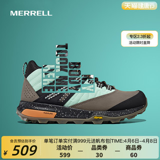 MERRELL 迈乐 户外徒步鞋ZION 中帮防水减震防滑耐磨抓地登山鞋男款