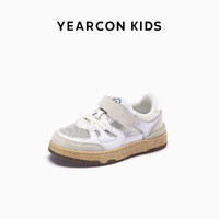 YEARCON 意尔康 中大童儿童撞色拼接板鞋男童休闲鞋女童网鞋