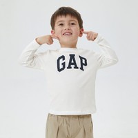 Gap 盖璞 男幼童春季2023新款LOGO纯棉长袖429046童装运动T恤