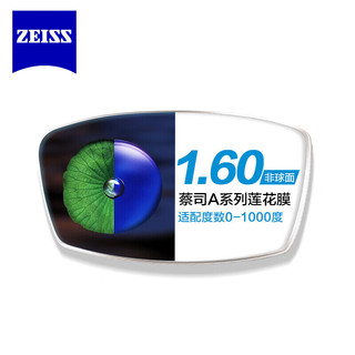 ZEISS 蔡司 A系列 1.60折射率 非球面镜片 1片装