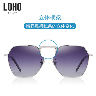 LOHO 太阳眼镜男女偏光时尚出街旅行时尚眼镜 LH020602 灰蓝