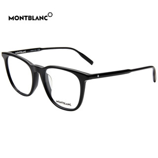MONTBLANC 万宝龙 男女款黑色镜框黑色镜腿光学眼镜架眼镜框 MB 0010OA 001 52MM