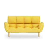 ouaosen 欧奥森 N645-01 沙发床 柠檬黄+抱枕两个