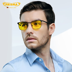 prisma 德国品牌大框眼镜方框黑框男士防蓝光手机电脑平光镜无度数护目镜网红潮流眼镜95%蓝光阻隔率EM704