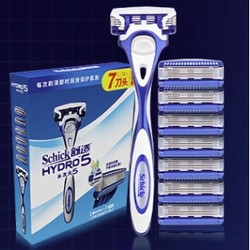 Schick 舒适 水次元5手动剃须刀组合装（ 1刀架+7刀头）