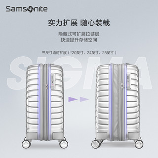 Samsonite新秀丽行李箱大容量时尚拉杆箱旅行登机箱20/24/28寸06Q 20寸 银色